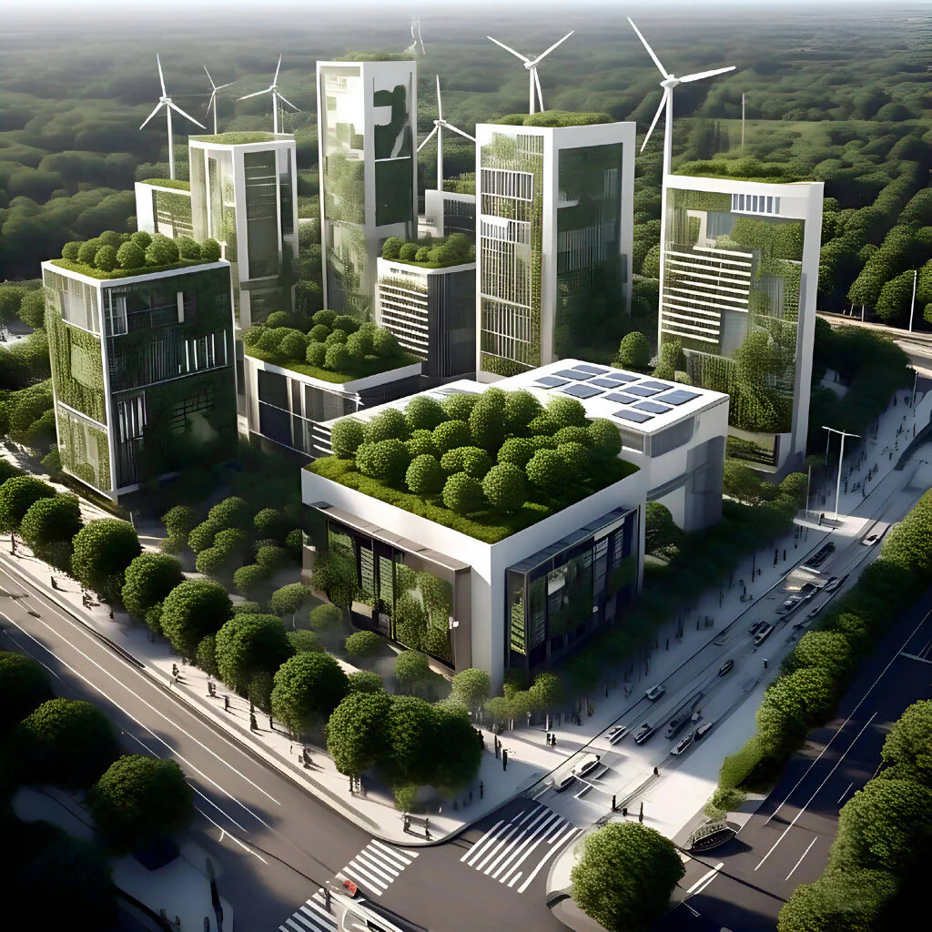 Eco-Futuristic Urban Oasis AI Art