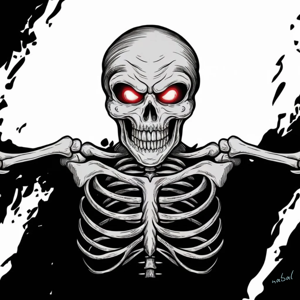 Eerie Poster with Glowing Red Eyes