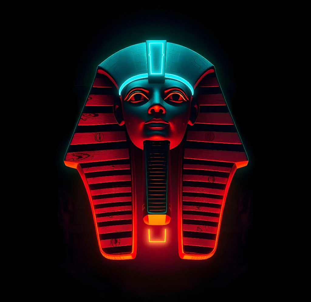 Egyptian pharaoh in lighting color