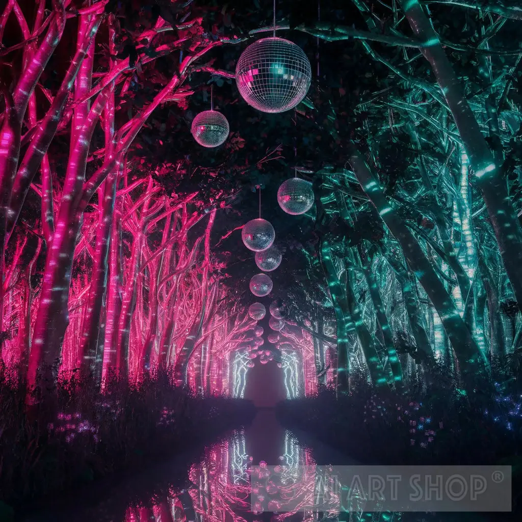 Electric Eden: A Glowing Night Forest Fantasy