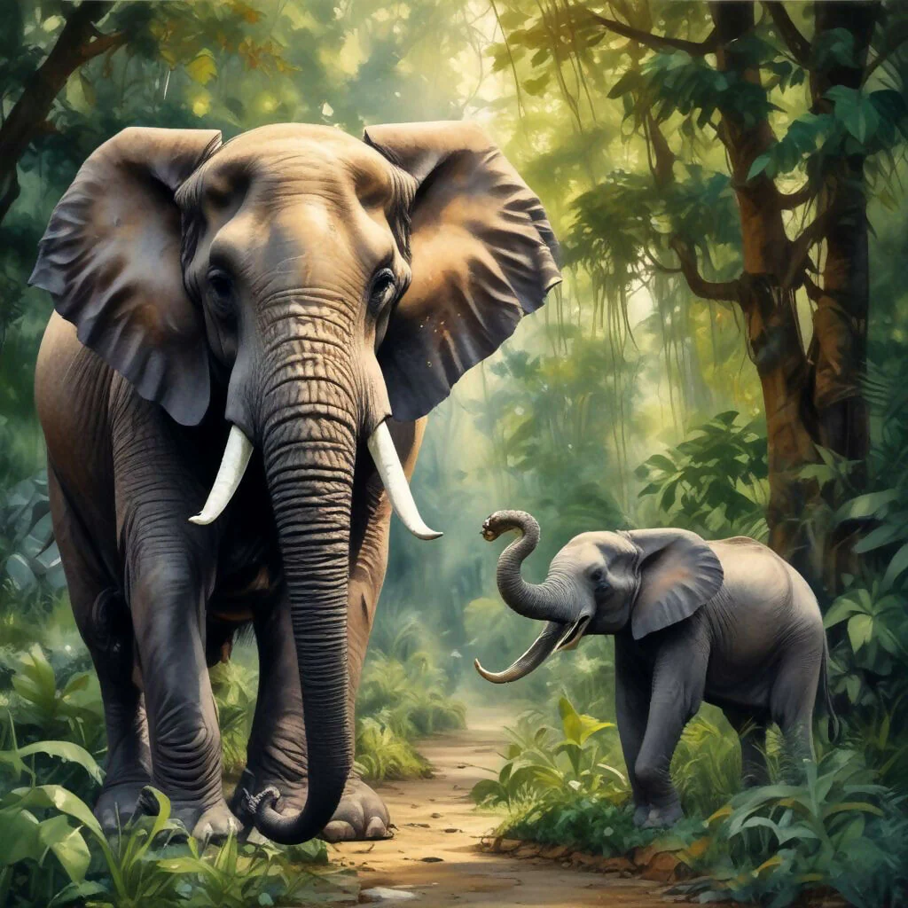 Elephant in the jungle #1 - Image 4