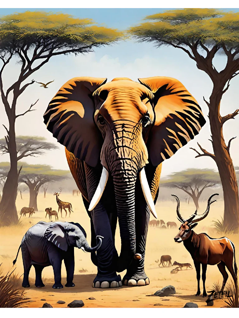 Éléphants ( L'esprit de la savane africaine )