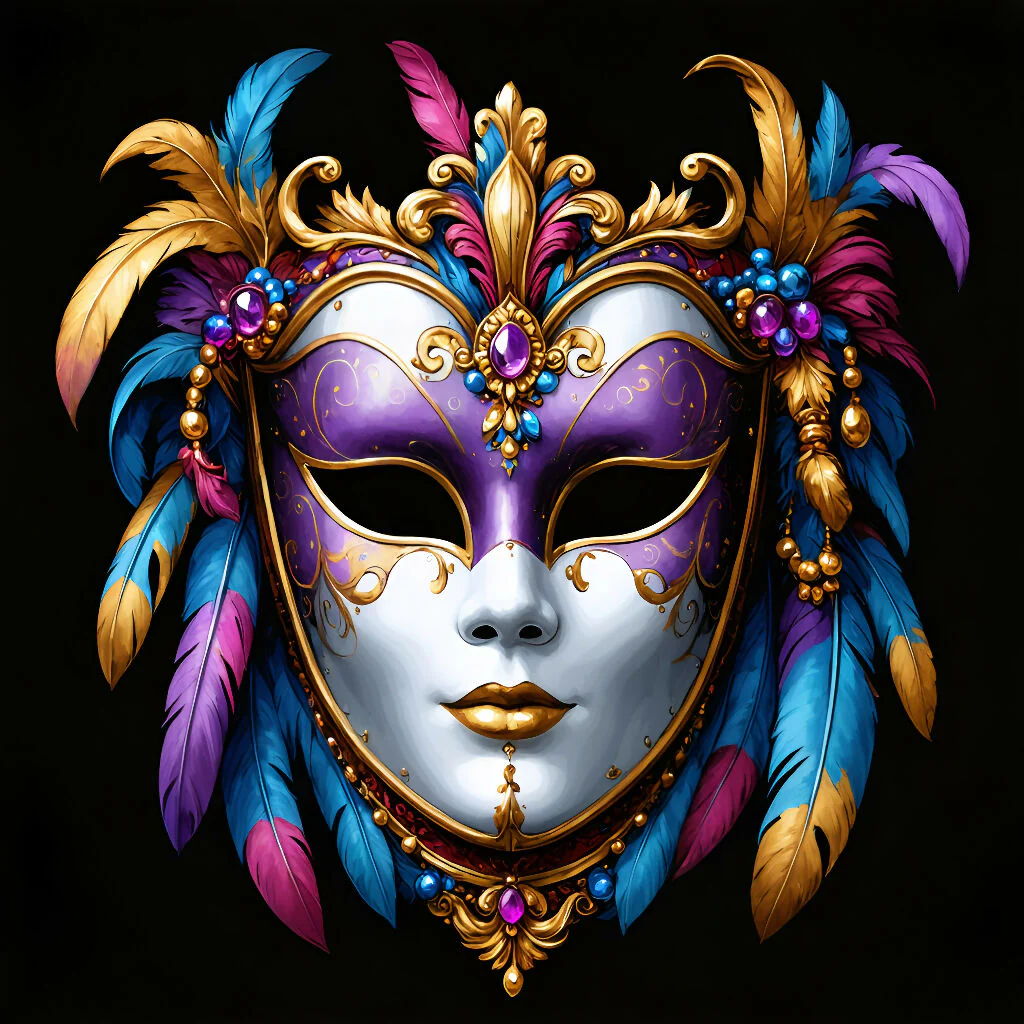 Elevate Your Mardi Gras Look with a Vibrant Feathered Mask