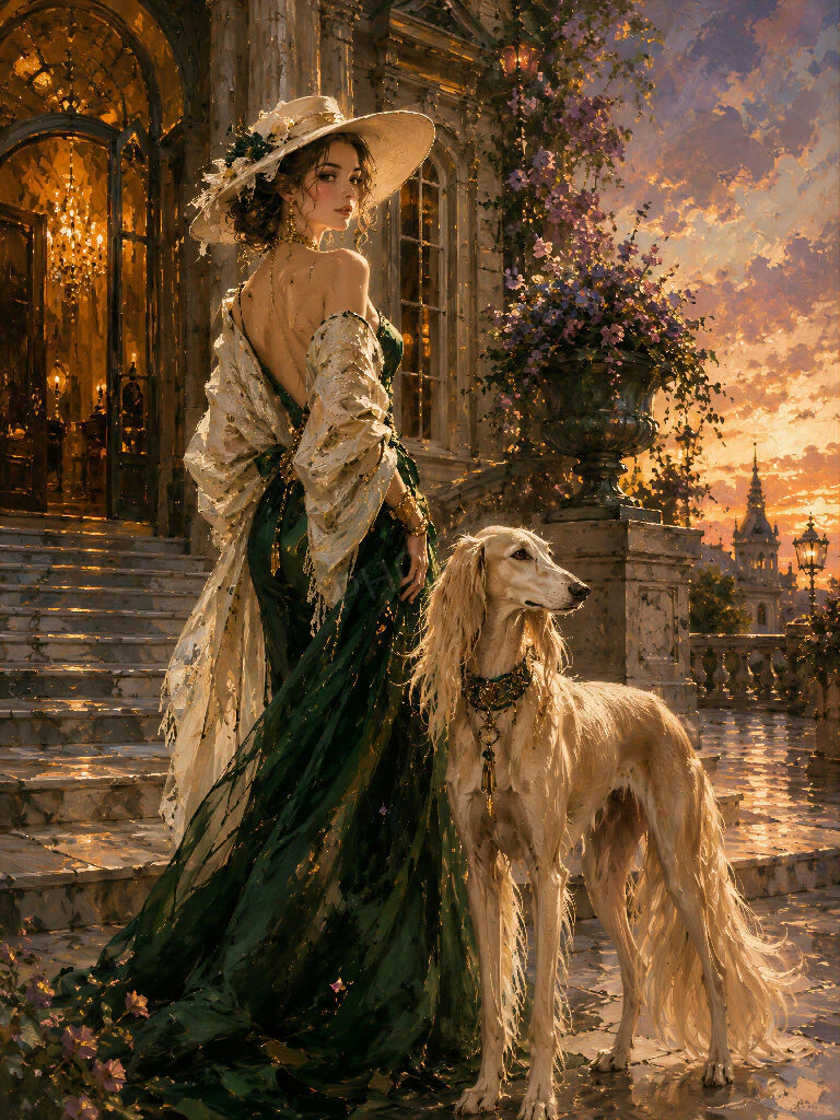 Emerald Elegance – Lady & Saluki