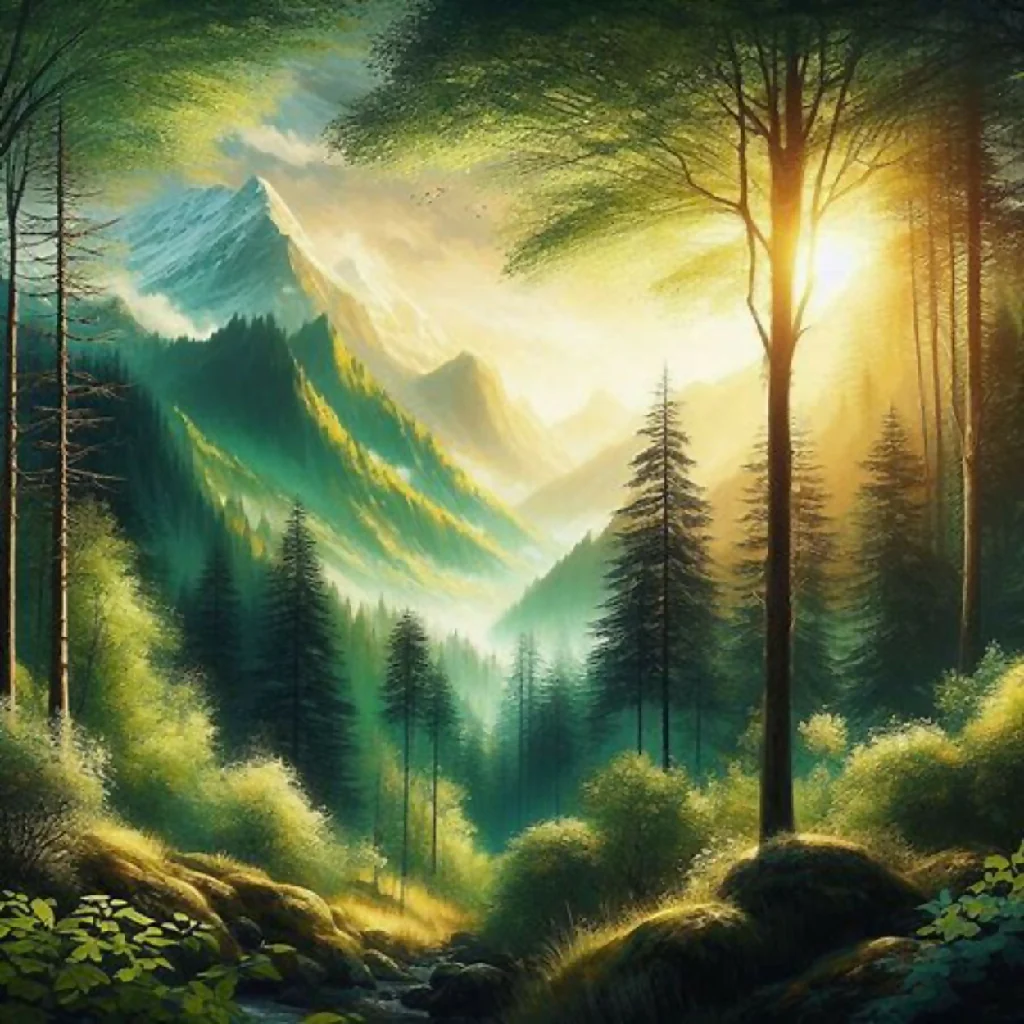 Enchanted Sunrise in a Mystical Forest - Image 8