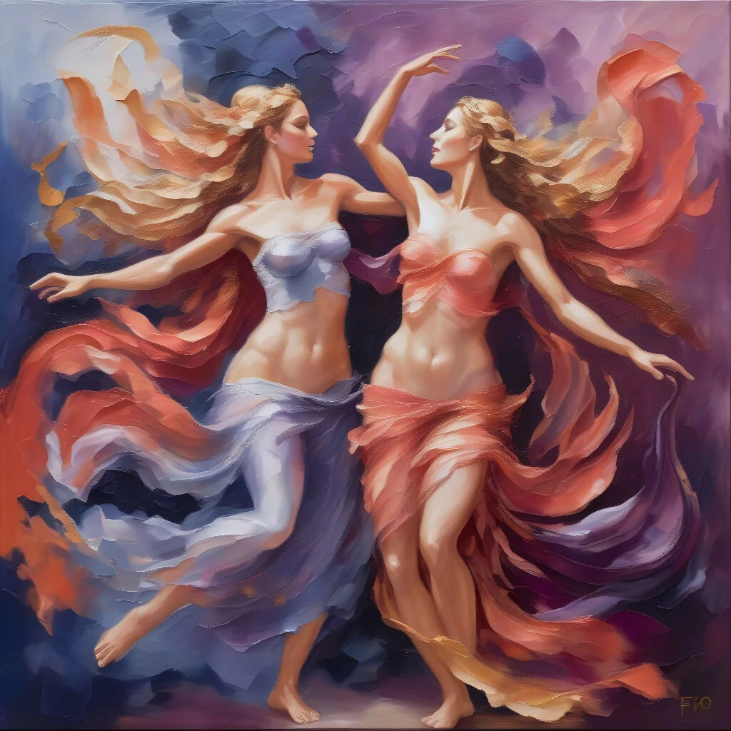 Ethereal Duet: Harmonious Dance of Light and Color