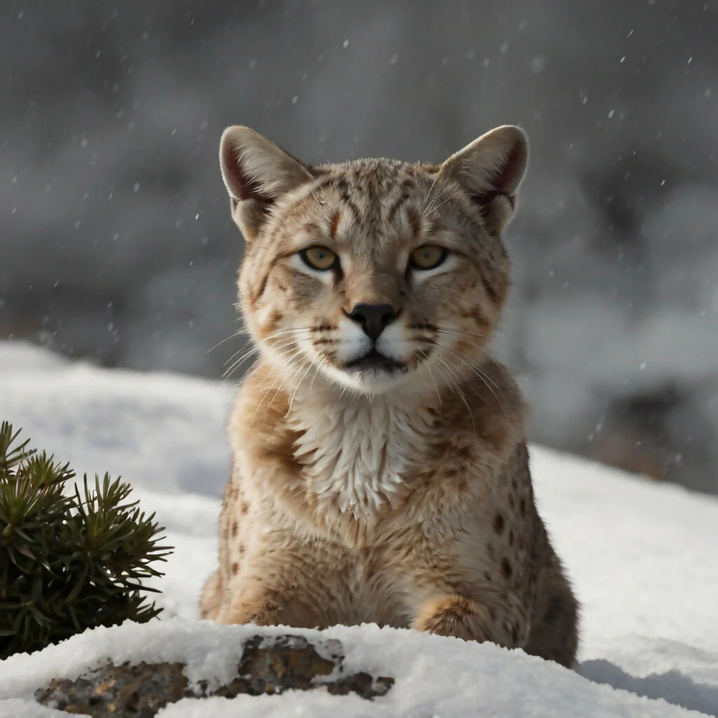 “Eurasian Lynx in Snow”