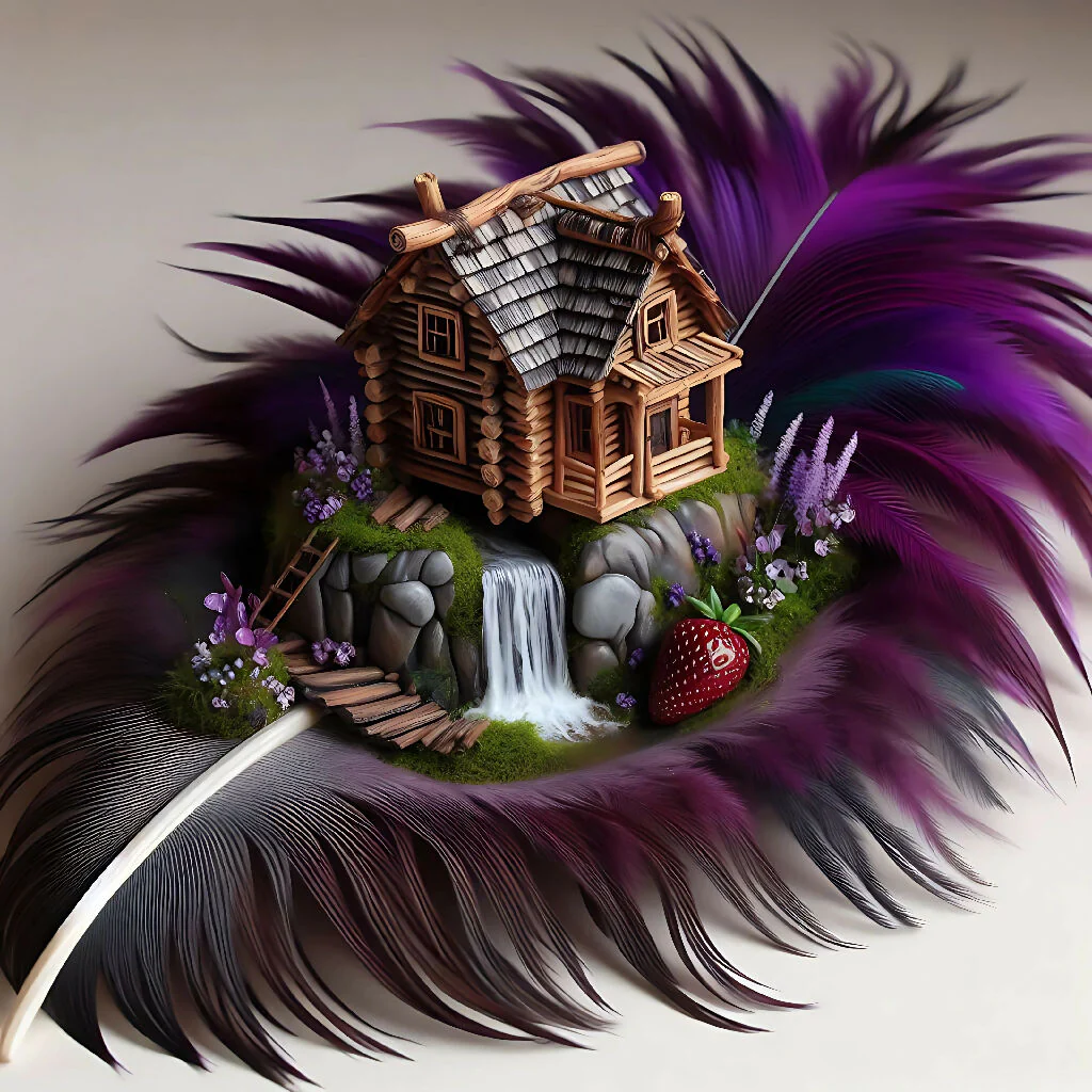 "Feather Hollow: A Whimsical Cabin in a Petal-Crowned - Image 2