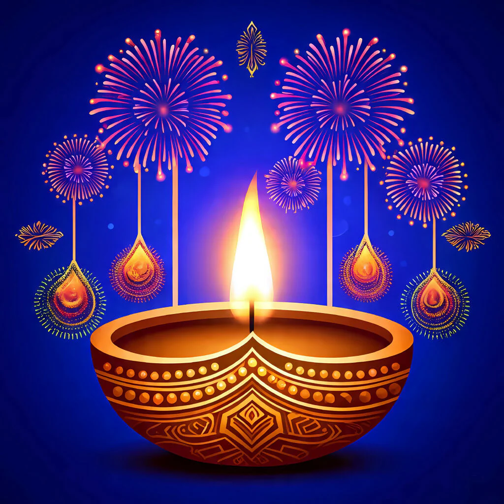 Festival of Light Diya Celebration Modern Art