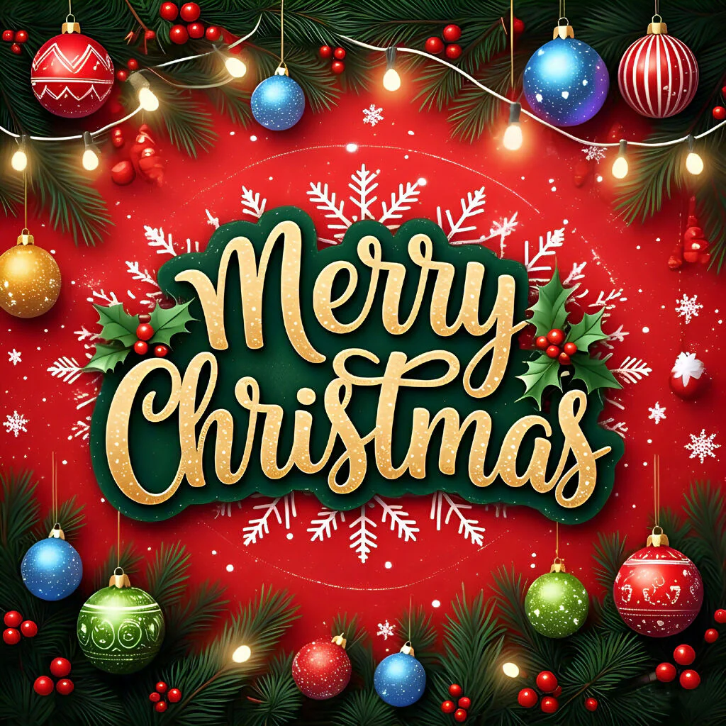 Festive Glow: Merry Christmas Pop Art Celebration