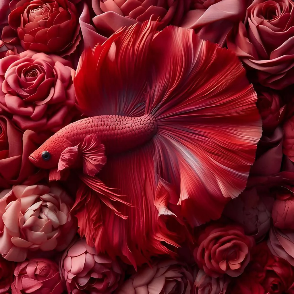 fish in a sea of roses