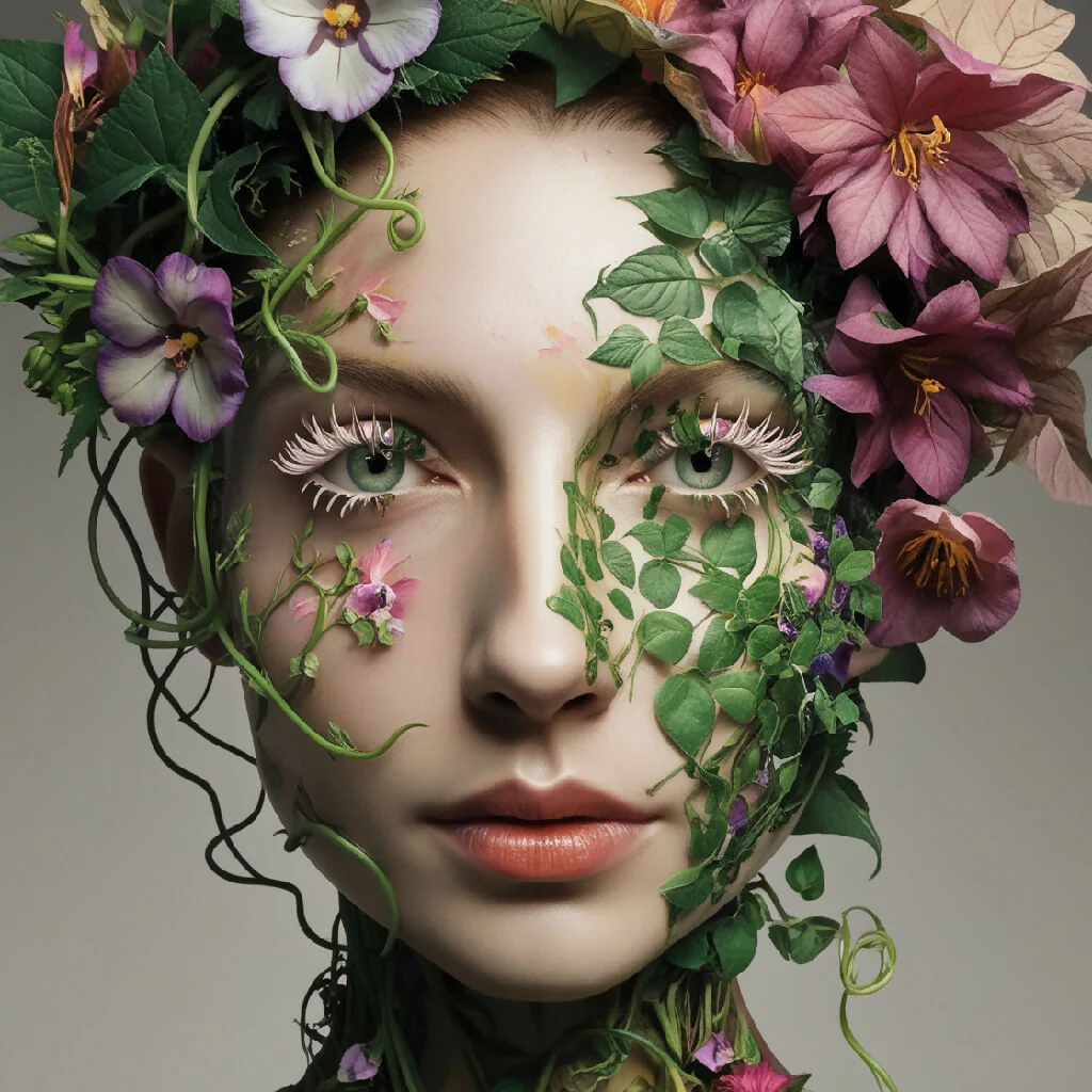 Floral Fusion Portrait