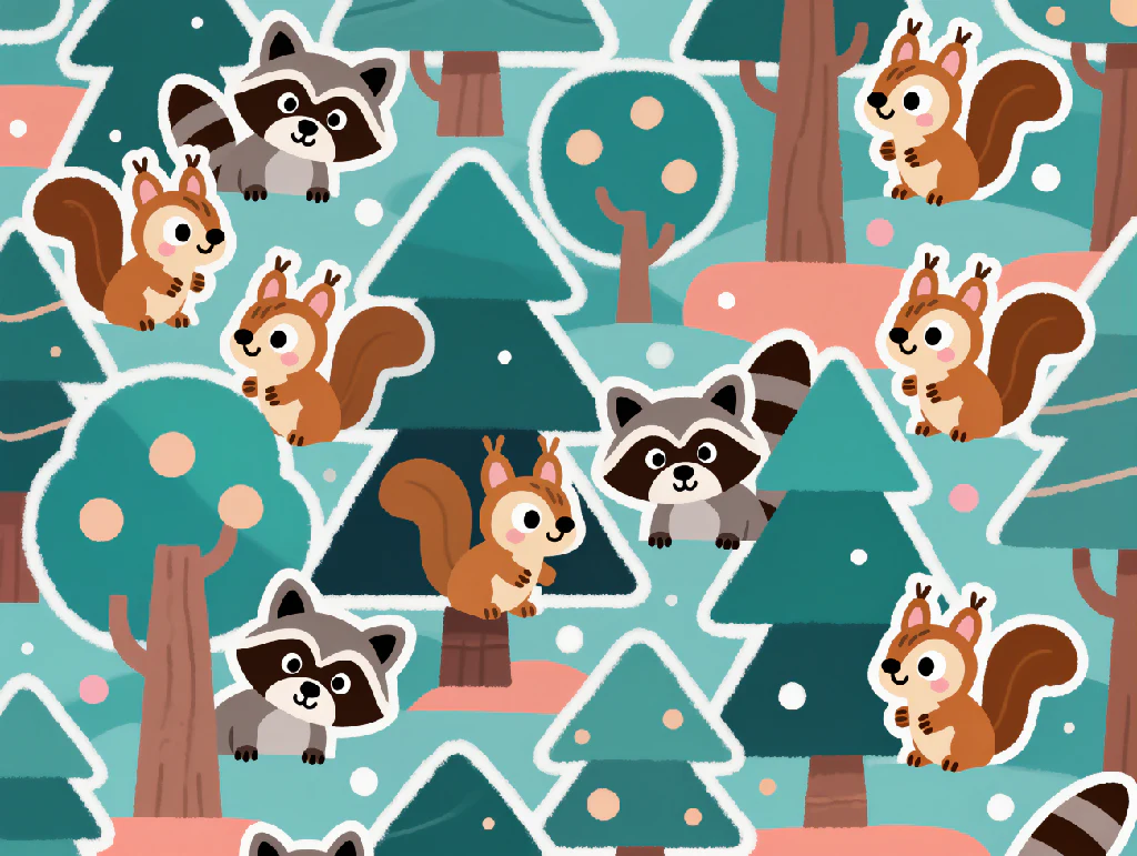 Forest Peekaboo – Woodland Critter Print - Image 3