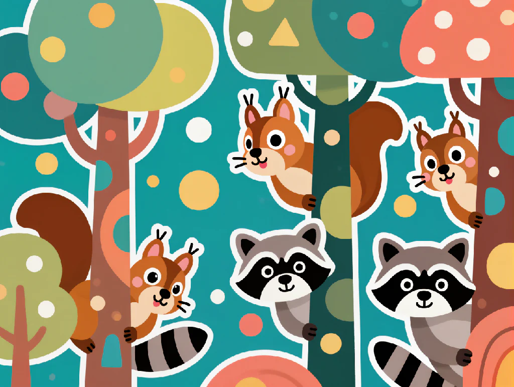 Forest Peekaboo – Woodland Critter Print - Image 4