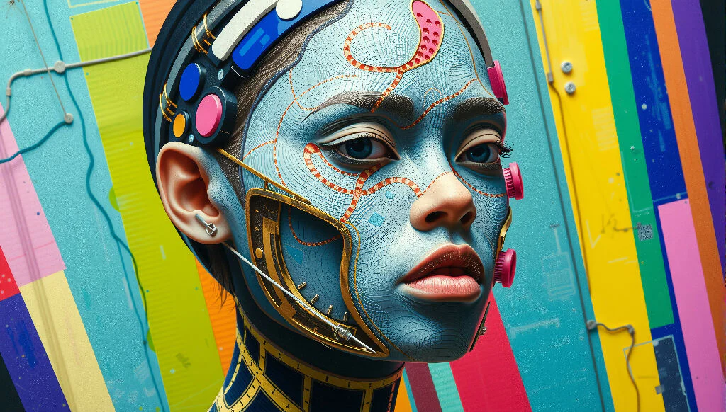 Futuristic Cybernetic Portrait Art