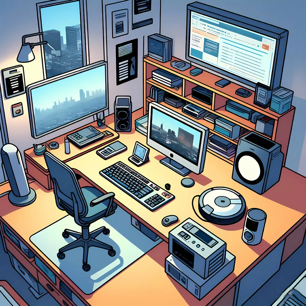 Futuristic Tech Home Office