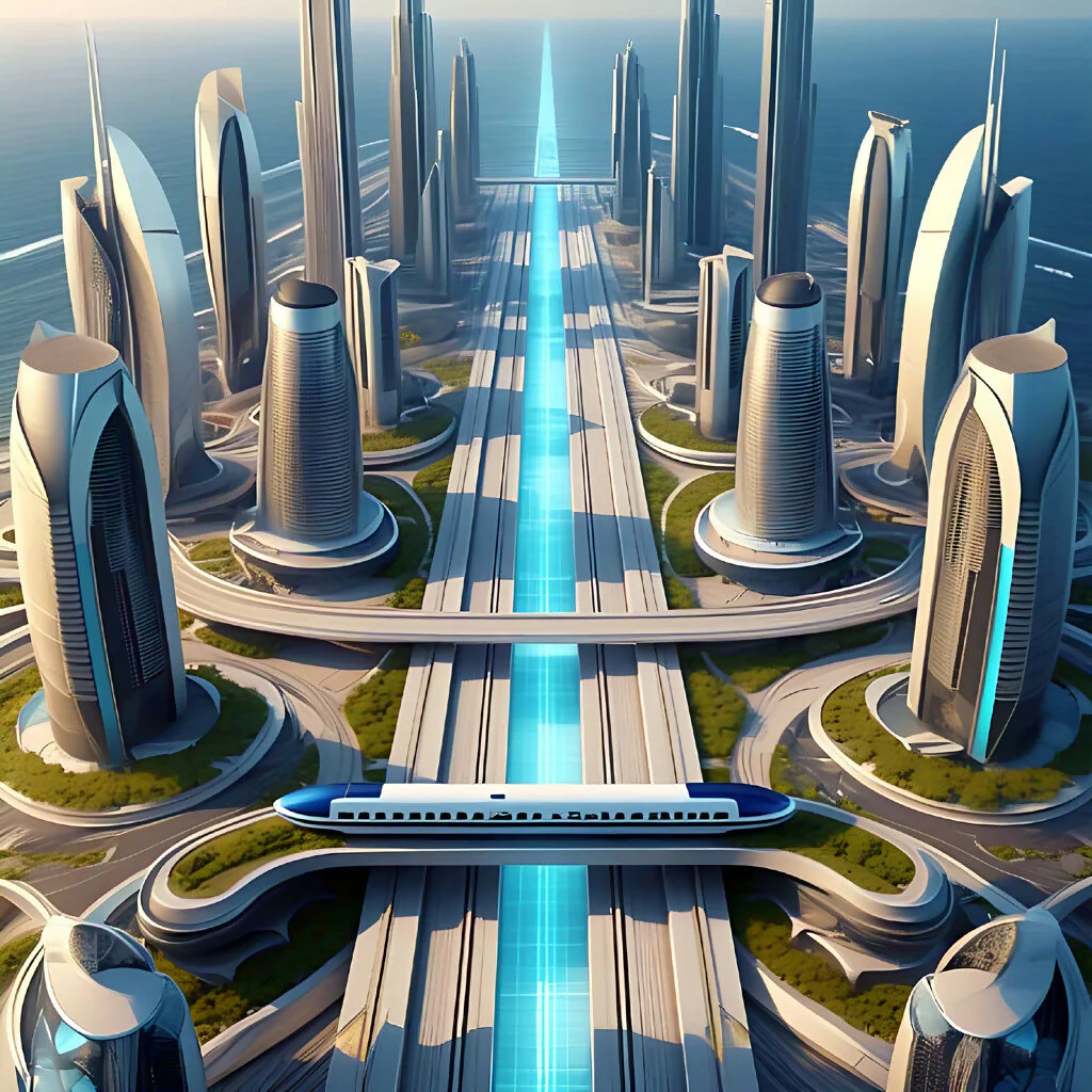 Futuristic Urban Oasis: AI-Generated Architectural Marvel