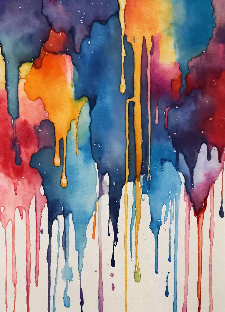 "Galaxy Watercolor Drips: A Cosmic Journey on Paper" - Image 3