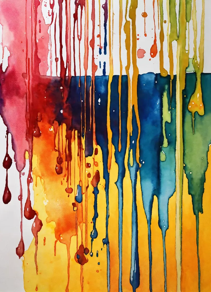 "Galaxy Watercolor Drips: A Cosmic Journey on Paper" - Image 4