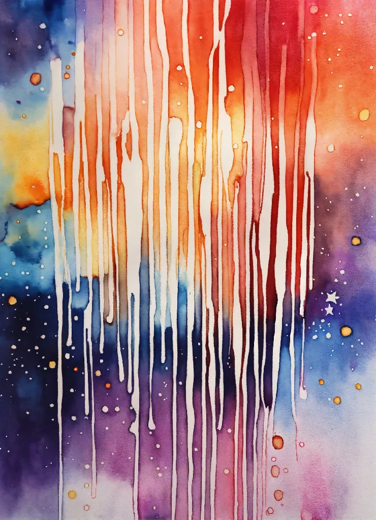 "Galaxy Watercolor Drips: A Cosmic Journey on Paper" - Image 7