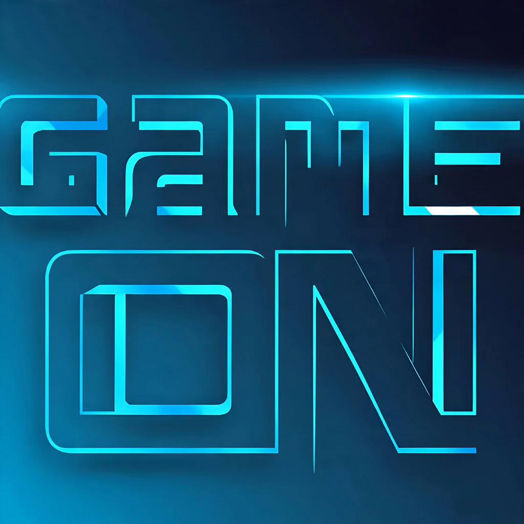 GAME ON – Neon Futuristic Typography Pop Art