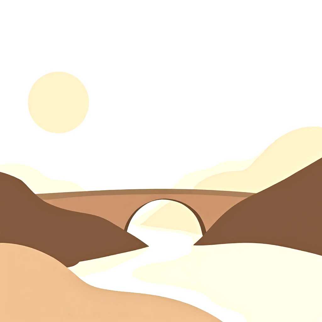 Gateway to Serenity: Minimalist Mountain Bridge