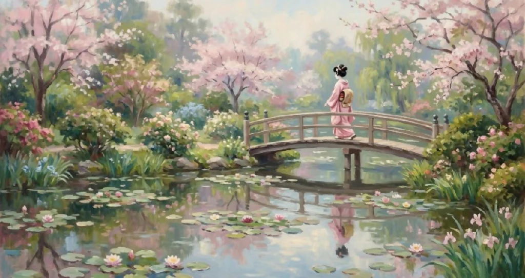 Geisha With Cherry Blossoms
