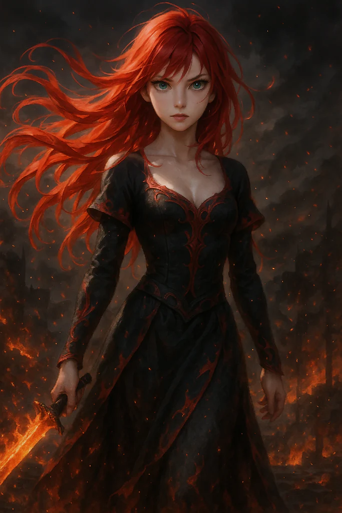 Gentle Anime-Style Female Character Art