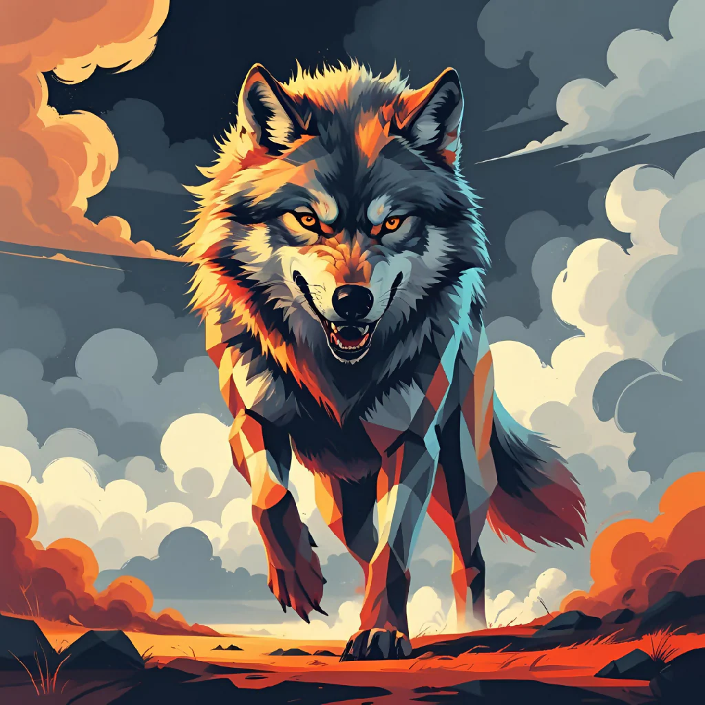 Geometric Blaze Wolf
