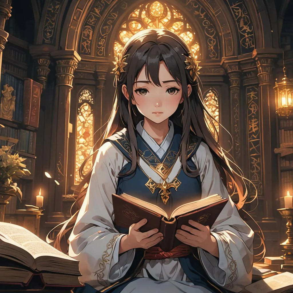 Girl reading the Holy Book