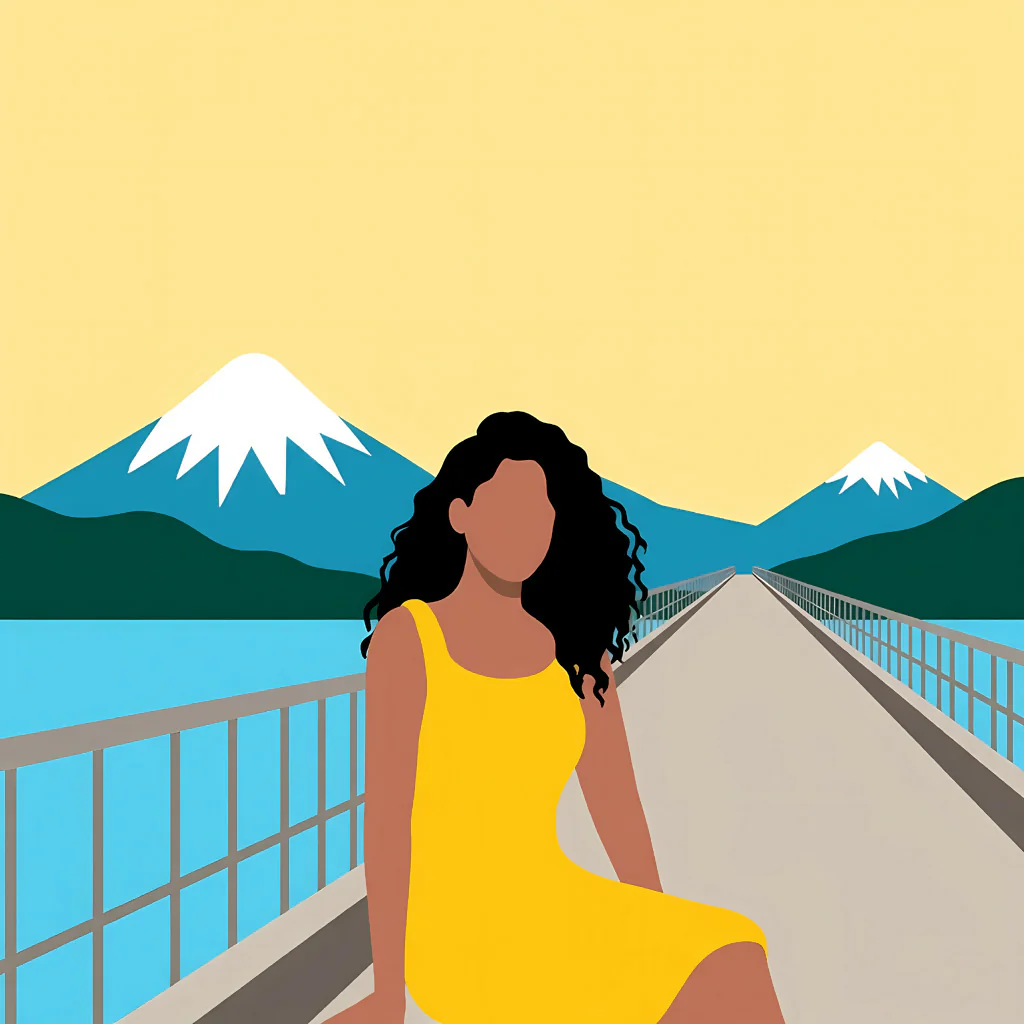Golden Bridge Serenity – Landscape AI Art