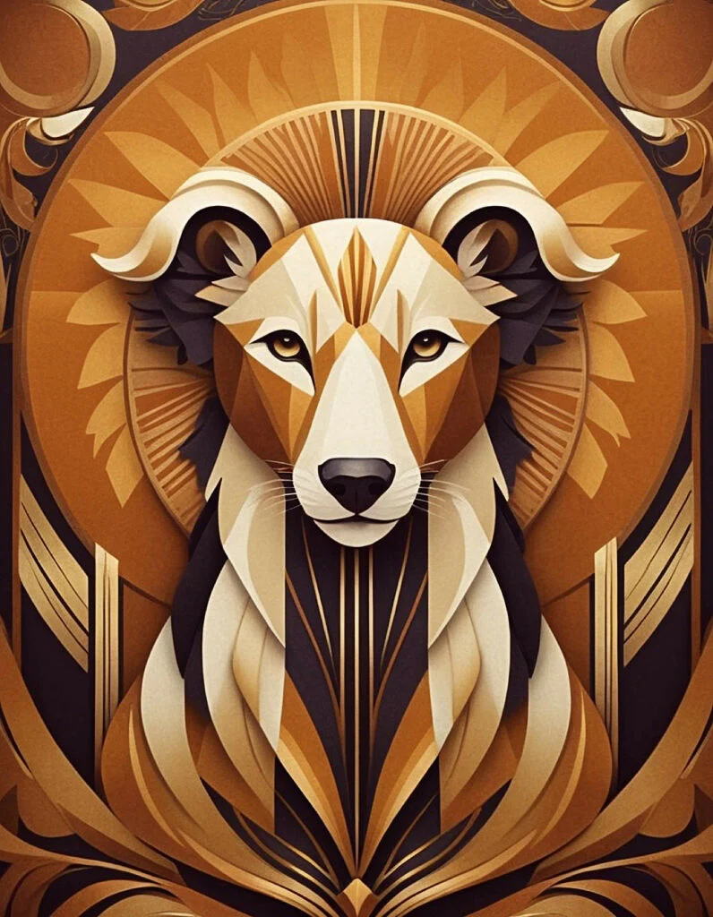 Golden Dog Art Deco