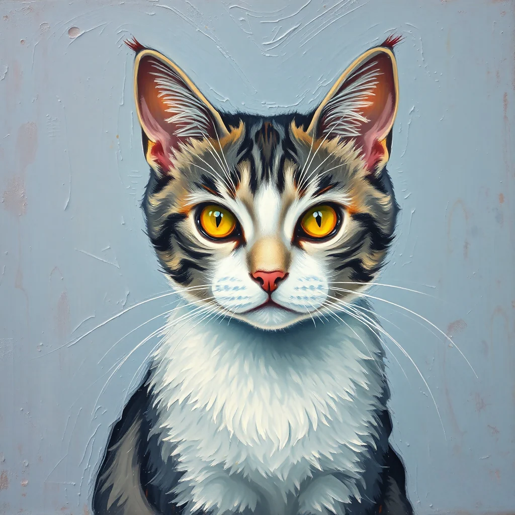 Golden Gaze: An Adorable Grey and White