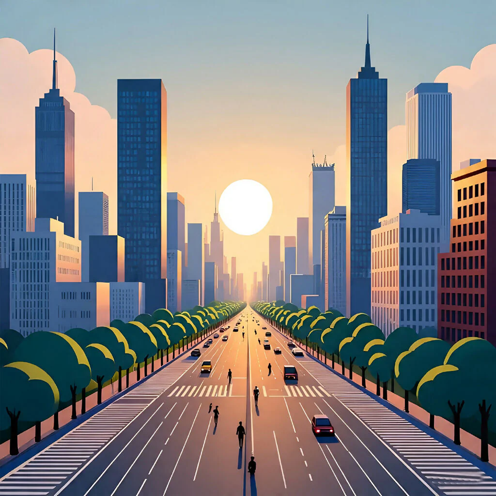 Golden Horizon Cityscape