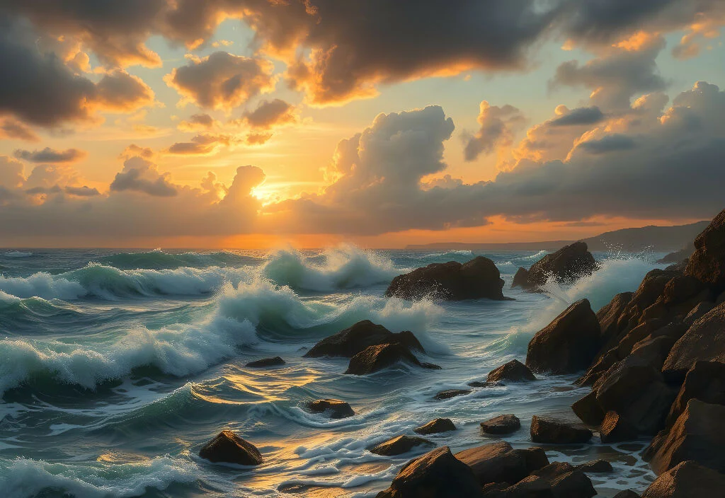 Golden Hour at the Rugged Coast