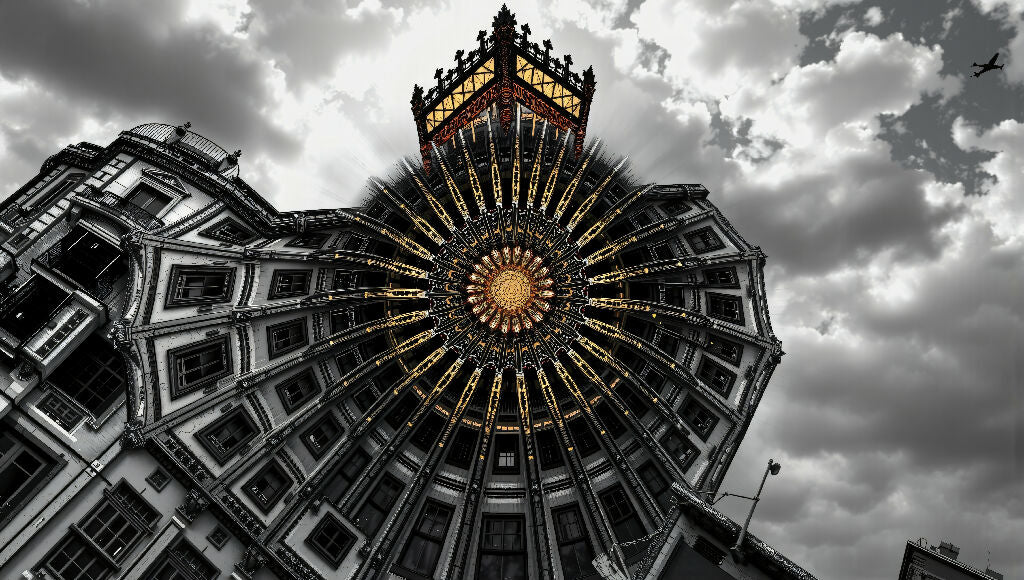 Golden Radiant Spire Architectural Marvel