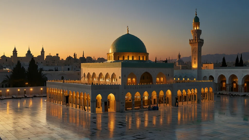 Golden Serenity at the Umayyad Mosque