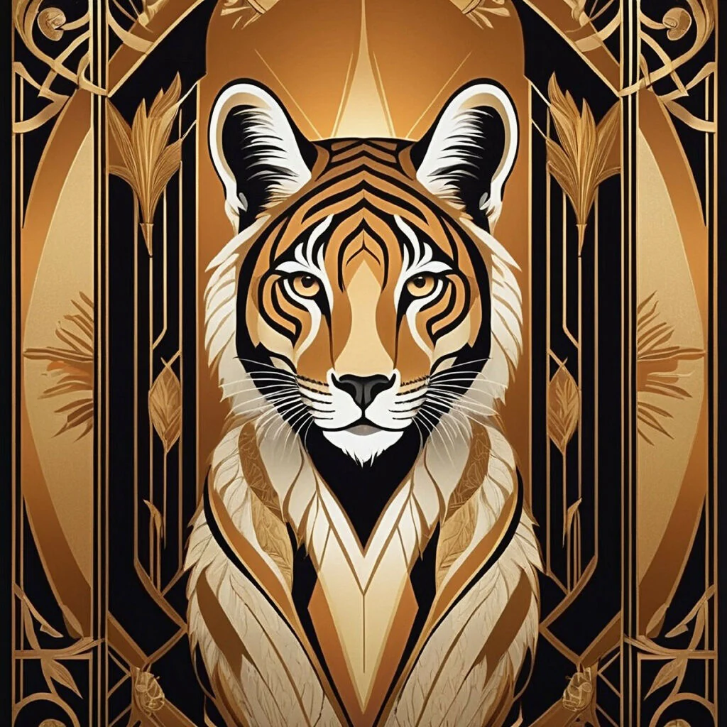 Golden Tiger Art Deco