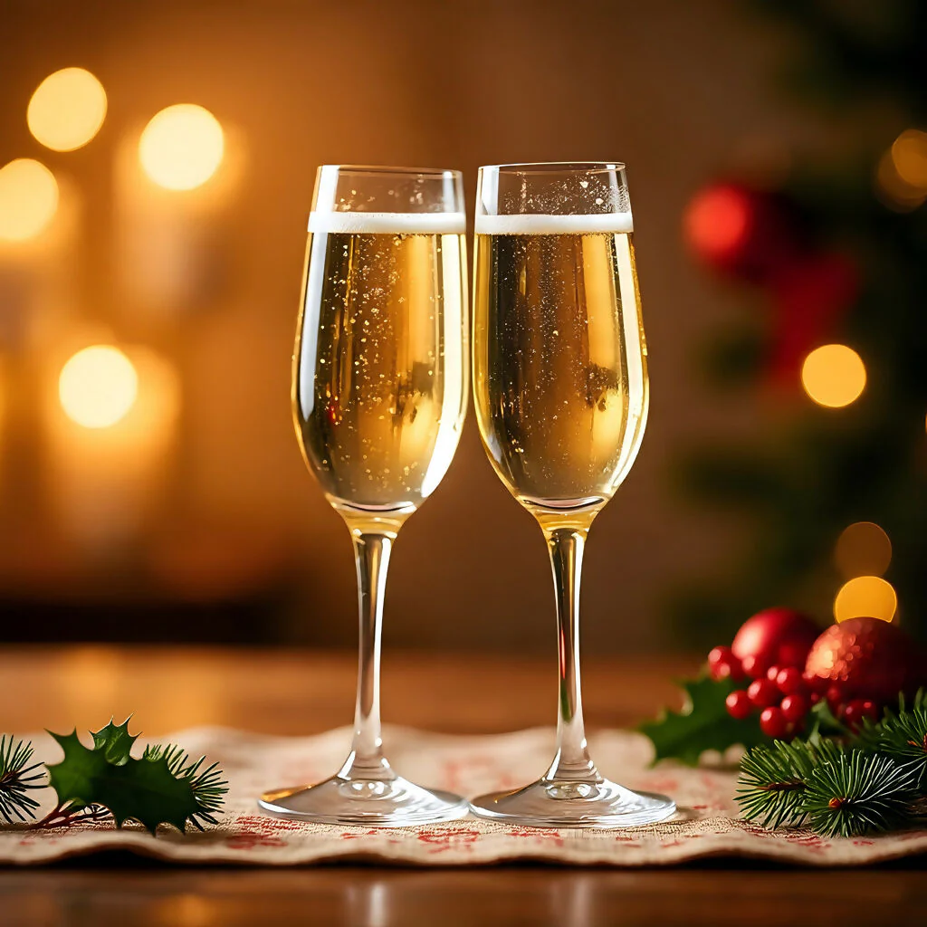 Golden Toast: Festive Still Life Elegance