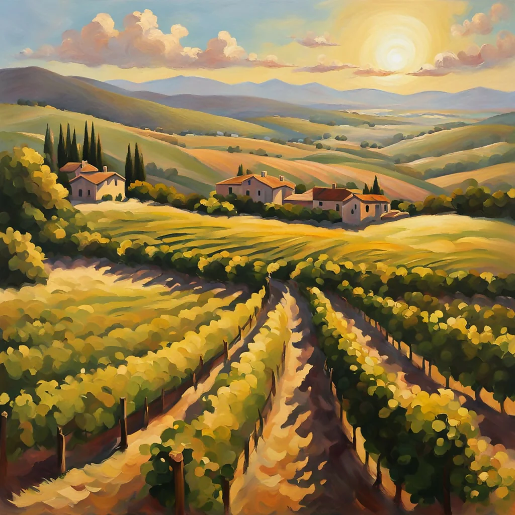 Golden Vineyard Sunrise