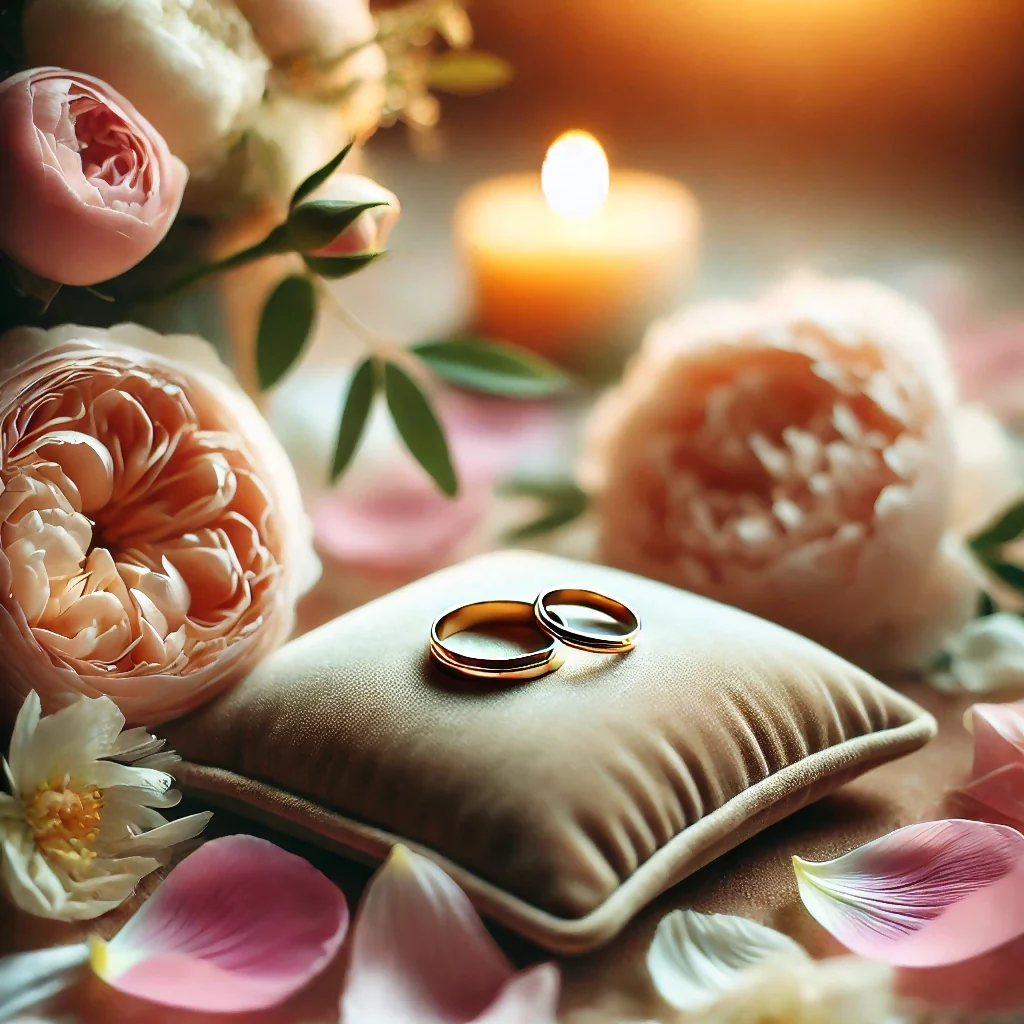 Golden Wedding Bands on Velvet