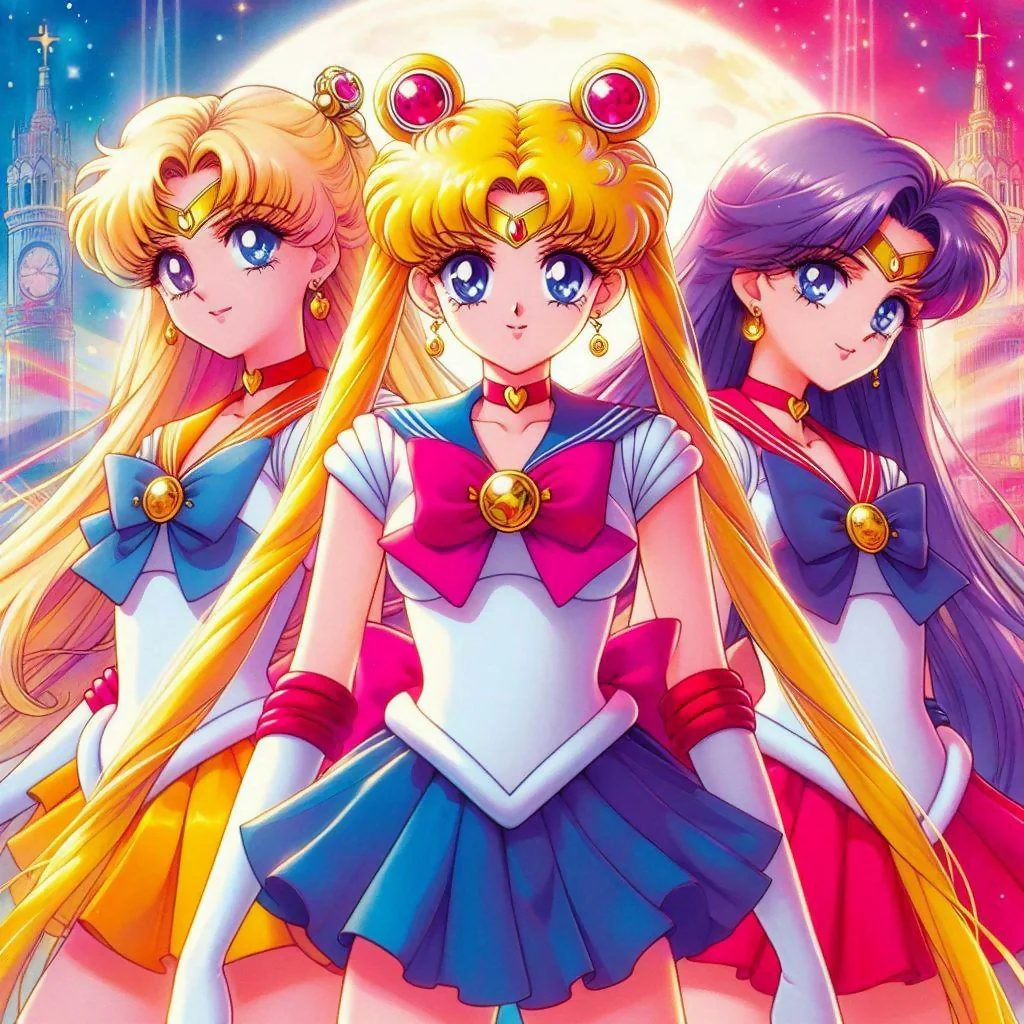 Google AI Sailor Moon, Sailor Venus, and Sailor Mars