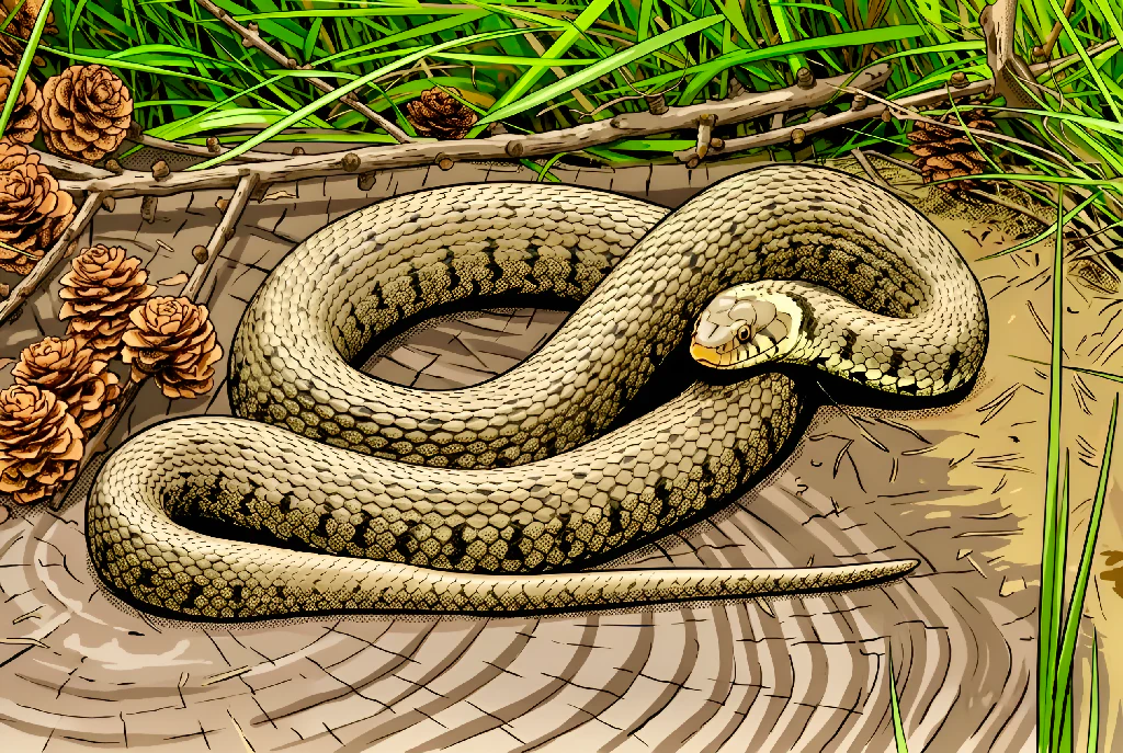 Grass Snake in the Undergrowth
