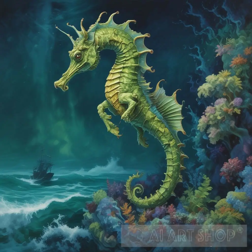 Green seahorse