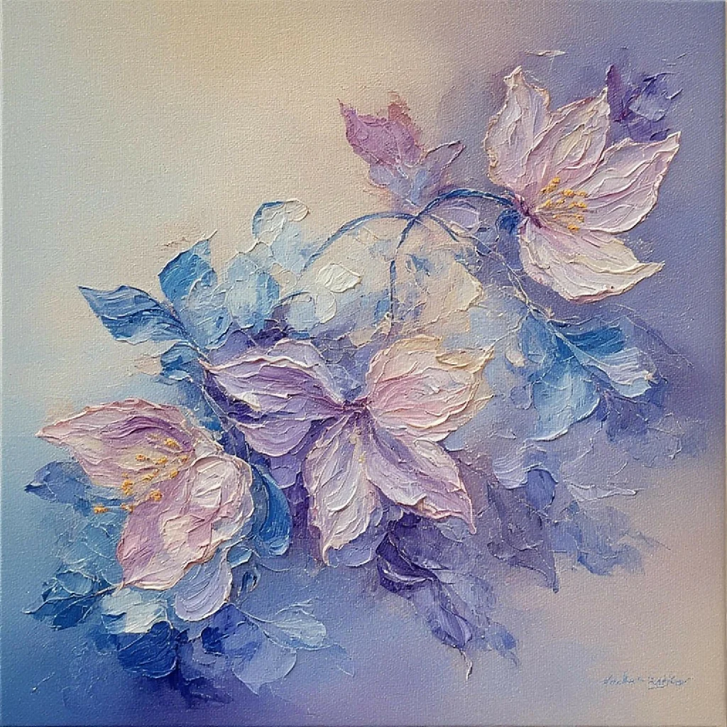 Impasto Floral Serenity