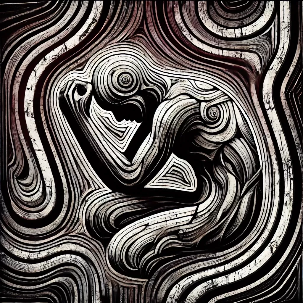 Inner Struggle: Distorted Human Figure in an Abstract Labyrinth - Image 2