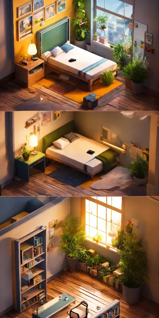 "Isometric Programmer's Retreat: A Cozy Coding Oasis"