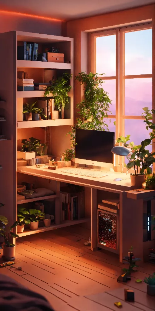 "Isometric Programmer's Retreat: A Cozy Coding Oasis" - Image 3