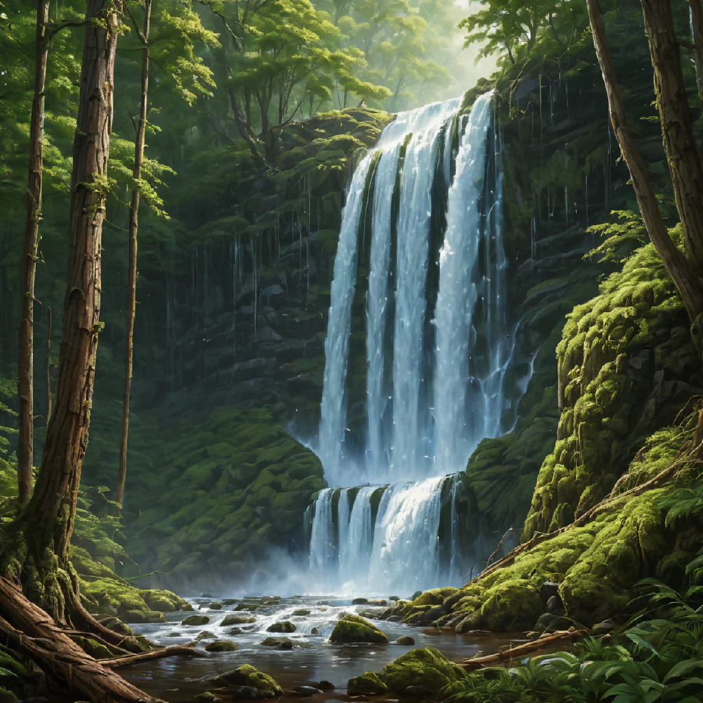 Japanese art waterfall - Image 2