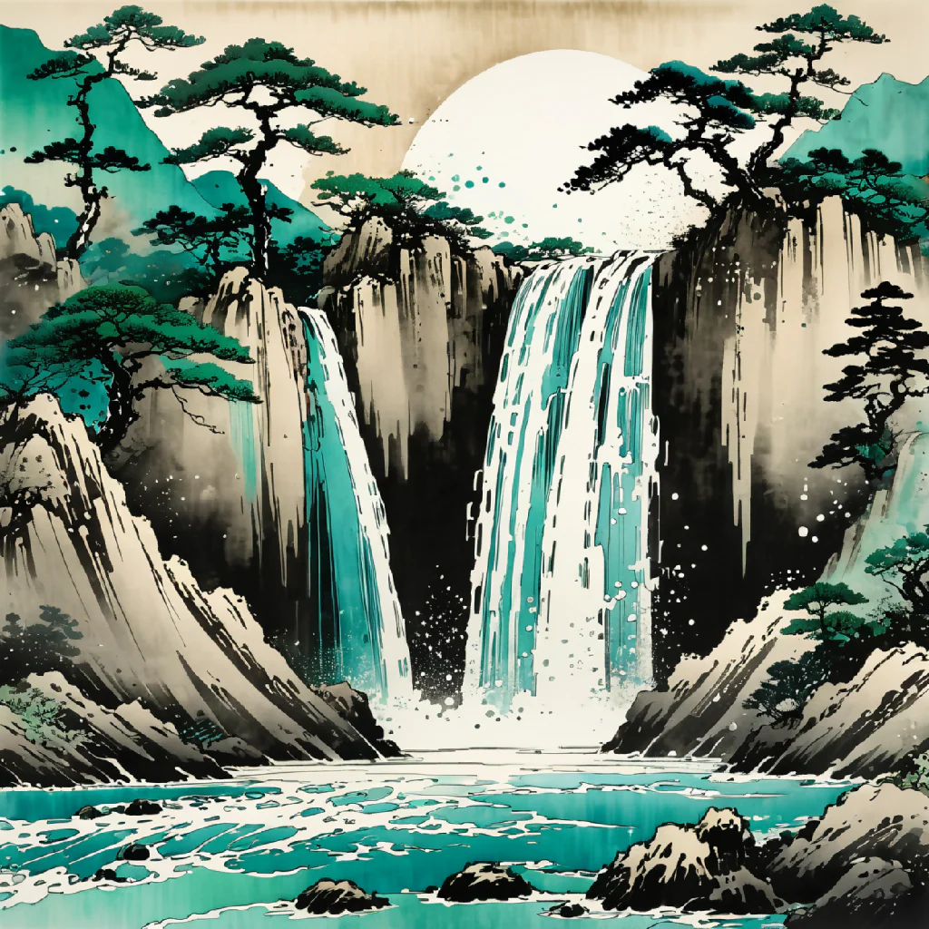 Japanese art waterfall - Image 5